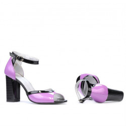 Sandali donna 1266 vernice viola+nero