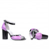 Sandali donna 1266 vernice viola+nero