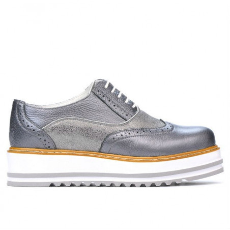 Scarpe casual donna 683-1 grigio perla combinato