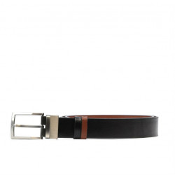 Cintura uomo 08b bicolore pelle nera+marrone