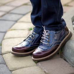 Scarpe per bambini 154 vernice bordeaux combinato