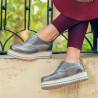 Scarpe casual donna 683-1 grigio perla combinato