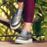 Scarpe casual donna 683-1 grigio perla combinato