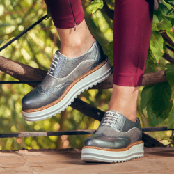 Scarpe casual donna 683-1 grigio perla combinato lifestyle
