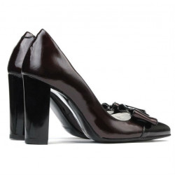 Scarpe eleganti donna 1262 vernice bordeaux satinato+vernice nera