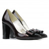 Scarpe eleganti donna 1262 vernice bordeaux satinato+vernice nera