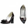 Scarpe eleganti donna 1262 vernice bordeaux satinato+vernice nera