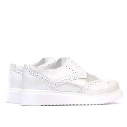 Scarpe casual donna 663-2 bianco perlato combinato