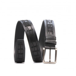 Cintura uomo 18b nero+croco nero