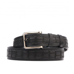 Cintura uomo 18b nero+croco nero