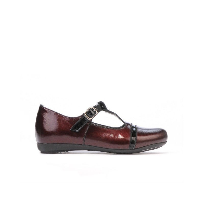 Scarpe per bambini piccoli 62c vernice bordeaux+nero