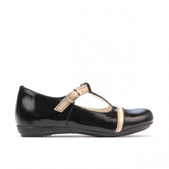 Scarpe per bambini piccoli 62c vernice nera+beige