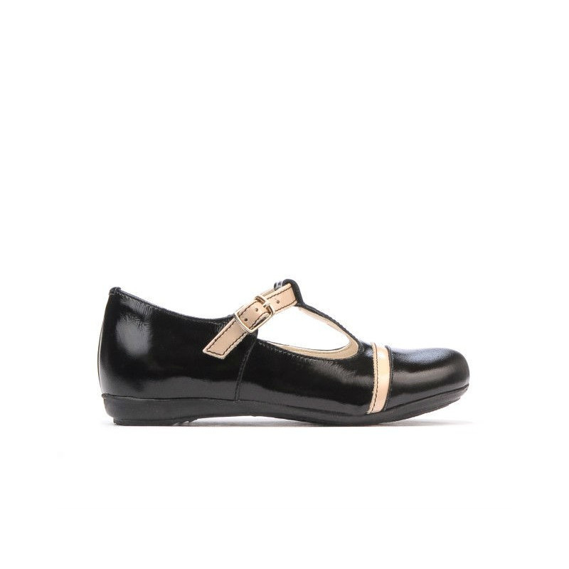 Scarpe per bambini piccoli 62c vernice nera+beige