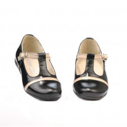 Scarpe per bambini piccoli 62c vernice nera+beige