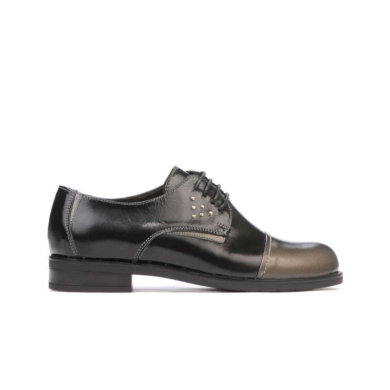 Scarpe casual donna 696 vernice nera combinata