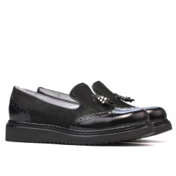 Scarpe casual donna 659 vernice nera combinata