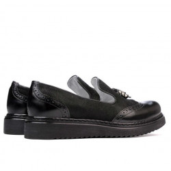 Scarpe casual donna 659 vernice nera combinata