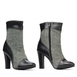 Stivaletti donna 1146 nero+grigio perlato