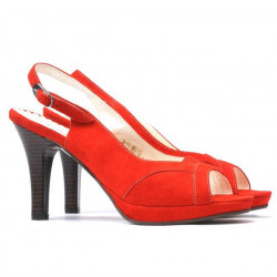 Sandali donna 1052 rosso camoscio