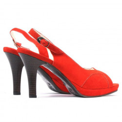 Sandali donna 1052 rosso camoscio