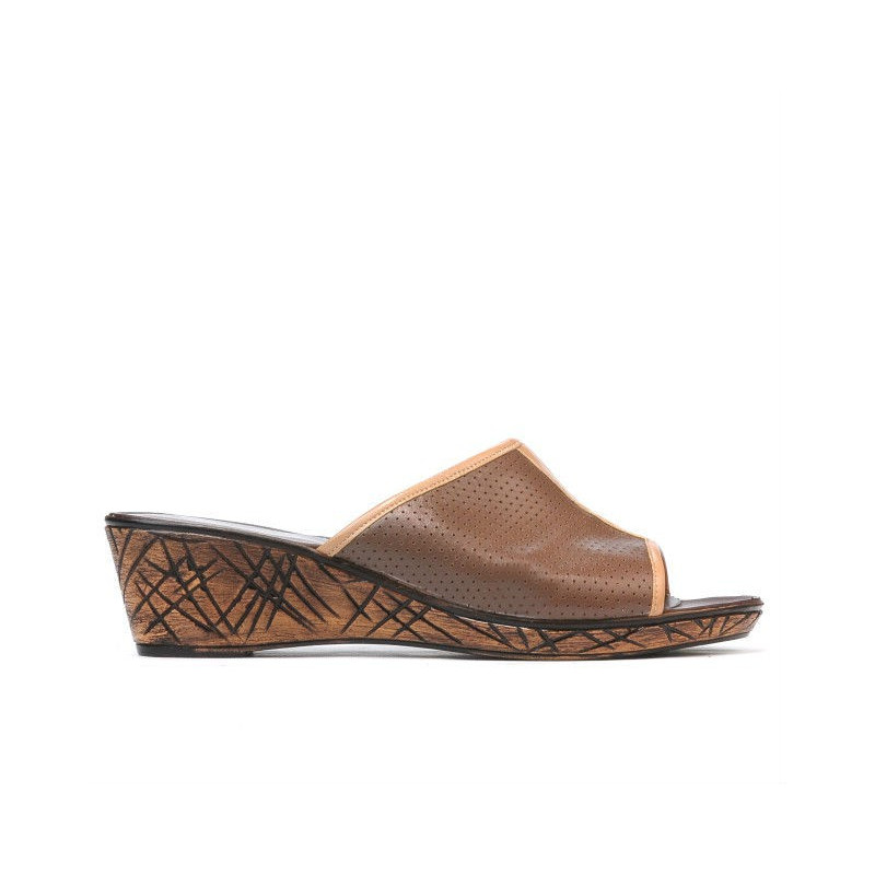 Sandali donna 5004mp cappuccino traforato