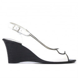 Sandali donna 596 bianco+nero