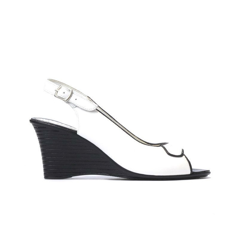 Sandali donna 596 bianco+nero