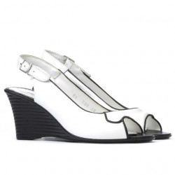 Sandali donna 596 bianco+nero