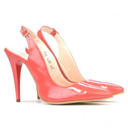 Sandali donna 1235 vernice rosso corallo