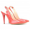 Sandali donna 1235 vernice rosso corallo