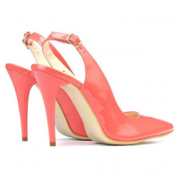 Sandali donna 1235 vernice rosso corallo