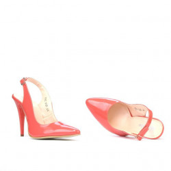 Sandali donna 1235 vernice rosso corallo