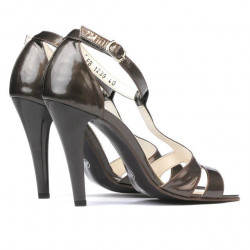 Sandali donna 1239-1s vernice marrone perla