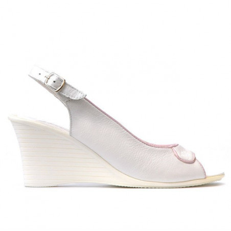 Sandali donna 596 bianco perla