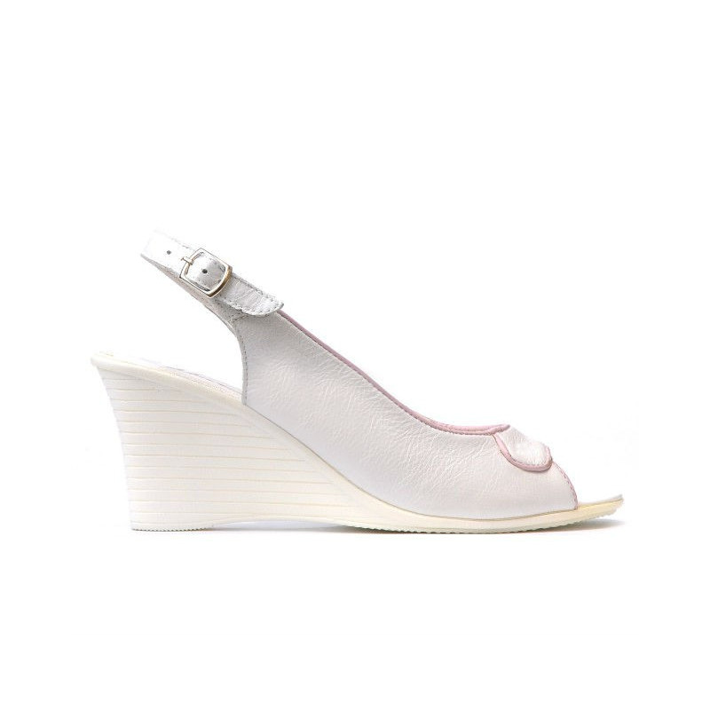 Sandali donna 596 bianco perla