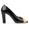 Sandali donna 1219 vernice nera+beige