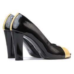 Sandali donna 1219 vernice nera+beige