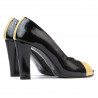 Sandali donna 1219 vernice nera+beige