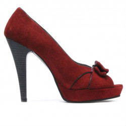 Sandali donna 1099 bordeaux antilope+nero