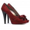 Sandali donna 1099 bordeaux antilope+nero