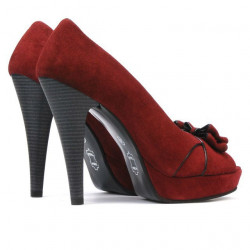 Sandali donna 1099 bordeaux antilope+nero