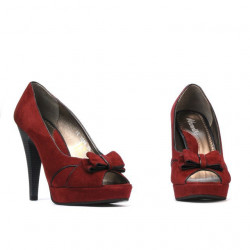 Sandali donna 1099 bordeaux antilope+nero
