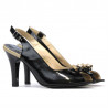 Sandali donna 1224 vernice nero+beige