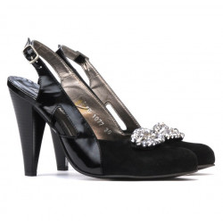 Sandali donna 1077 nero antilope+lacca nera
