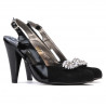 Sandali donna 1077 nero antilope+lacca nera