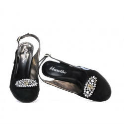 Sandali donna 1077 nero antilope+lacca nera