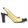 Sandali donna 1216 vernice beige+nero