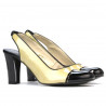 Sandali donna 1216 vernice beige+nero
