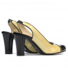 Sandali donna 1216 vernice beige+nero