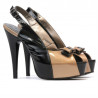Sandali donna 1223 vernice nero+beige